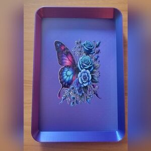 💀NEW 💀 Hand Crafted Blue and Purple Butterfly Tray